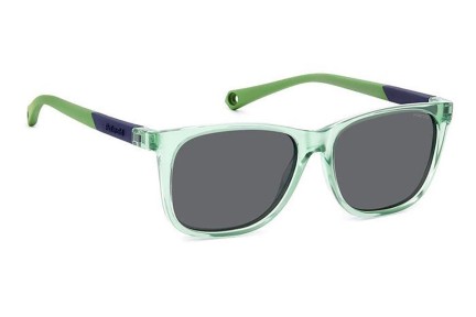 Ochelari de soare Polaroid Junior PLD8058/S 1ED/M9 Polarized Dreptunghiulari Verzi