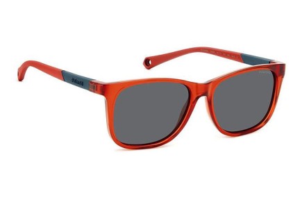 Ochelari de soare Polaroid Junior PLD8058/S C9A/M9 Polarized Dreptunghiulari Roșii