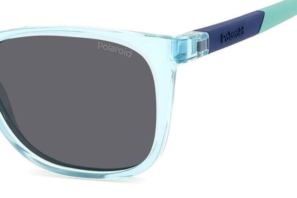 Ochelari de soare Polaroid Junior PLD8058/S MVU/M9 Polarized Dreptunghiulari Albaștri