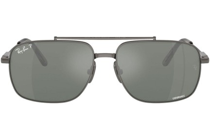 Ochelari de soare Ray-Ban Michael Titanium RB8096 165/GK Polarized Dreptunghiulari Gri