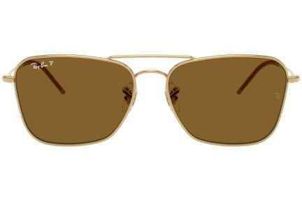 Ochelari de soare Ray-Ban Caravan Reverse RBR0102S 001/83 Polarized Dreptunghiulari Aurii