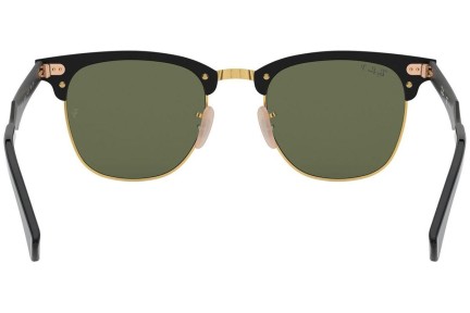 Ochelari de soare Ray-Ban Clubmaster Aluminum RB3507 136/N5 Polarized Browline Negri