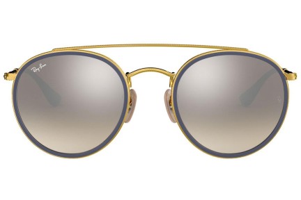 Ochelari de soare Ray-Ban Round Double Bridge RB3647N 001/9U Rotunzi Albaștri