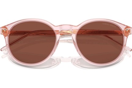 Ochelari de soare Giorgio Armani AR8211 6073C5 Rotunzi Roz