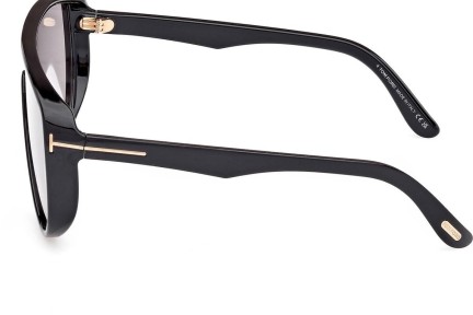 Ochelari de soare Tom Ford Achilles FT1182 01A Lentilă unică | Shield Negri