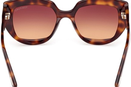 Ochelari de soare Tom Ford Saltzman FT1192 53F Cat Eye Havana