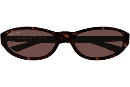 Ochelari de soare Balenciaga BB0007S 013 Ovali Havana