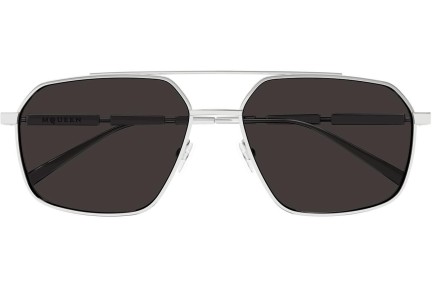 Ochelari de soare Alexander McQueen AM0477S 001 Pilot Argintii