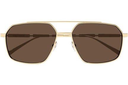 Ochelari de soare Alexander McQueen AM0477S 002 Pilot Aurii