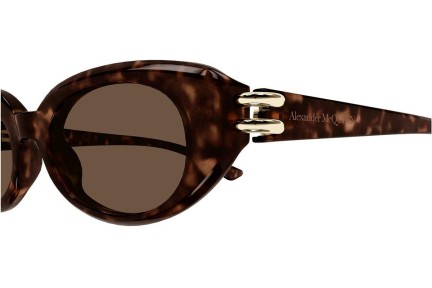 Ochelari de soare Alexander McQueen AM0469S 002 Ovali Havana