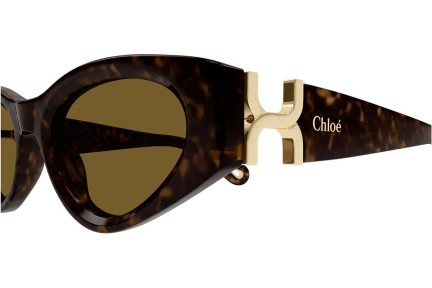 Ochelari de soare Chloe CH0259S 002 Ovali Havana