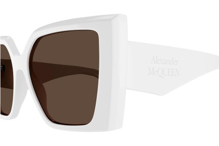 Ochelari de soare Alexander McQueen AM0467S 004 Pătrați Albi