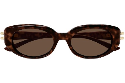 Ochelari de soare Alexander McQueen AM0469S 002 Ovali Havana