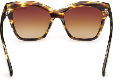 Ochelari de soare Tom Ford Elvira FT1217 55F Cat Eye Havana