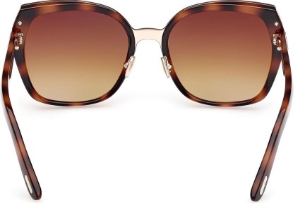 Ochelari de soare Tom Ford Plum FT1223 53F Cat Eye Havana