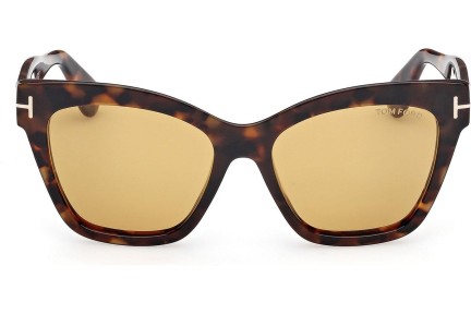 Ochelari de soare Tom Ford Elvira FT1217 52E Cat Eye Havana