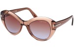 Ochelari de soare Tom Ford Guinevere FT1084 48F Cat Eye Maro