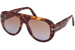 Ochelari de soare Tom Ford Cecil FT1078 53E Pilot Havana