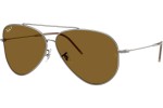 Ochelari de soare Ray-Ban Aviator Reverse RBR0101S 004/83 Polarized Pilot Argintii