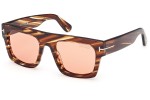 Ochelari de soare Tom Ford Fausto FT0711 53E Flat Top Havana